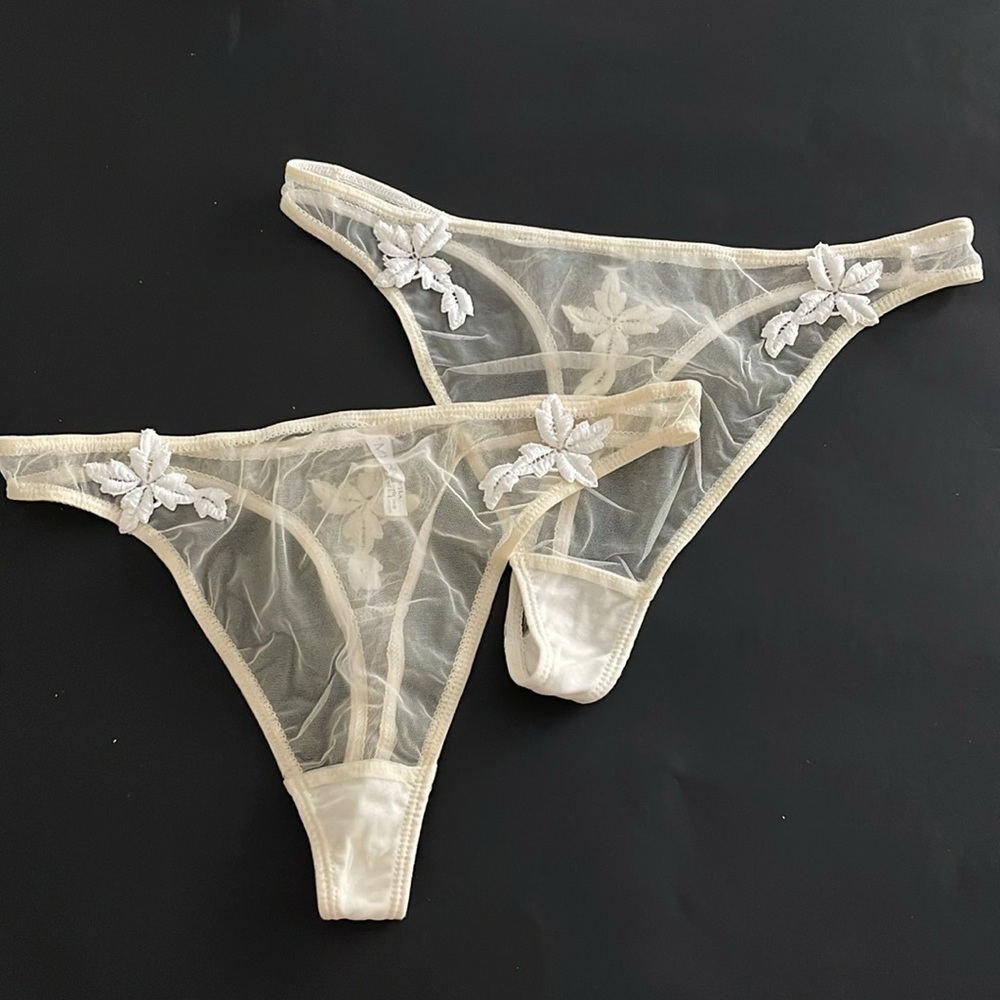 MYLA bundle designed in London Sheer Lace Embroidered Thong’s